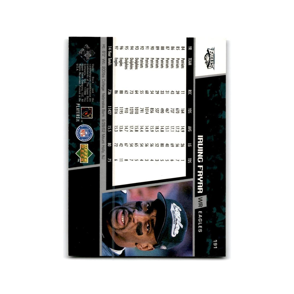 Irving Fryar 1998 Upper Deck #191 Philadelphia Eagles Football Card NM