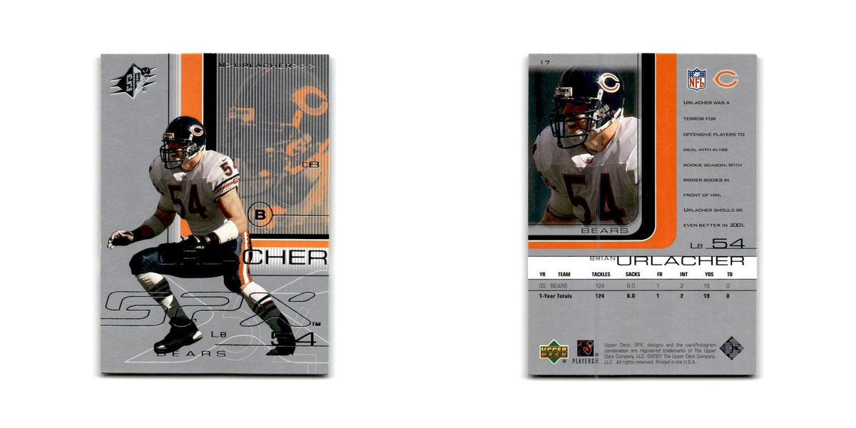 Brian Urlacher 2001 SPx #17 Chicago Bears Football Card NM
