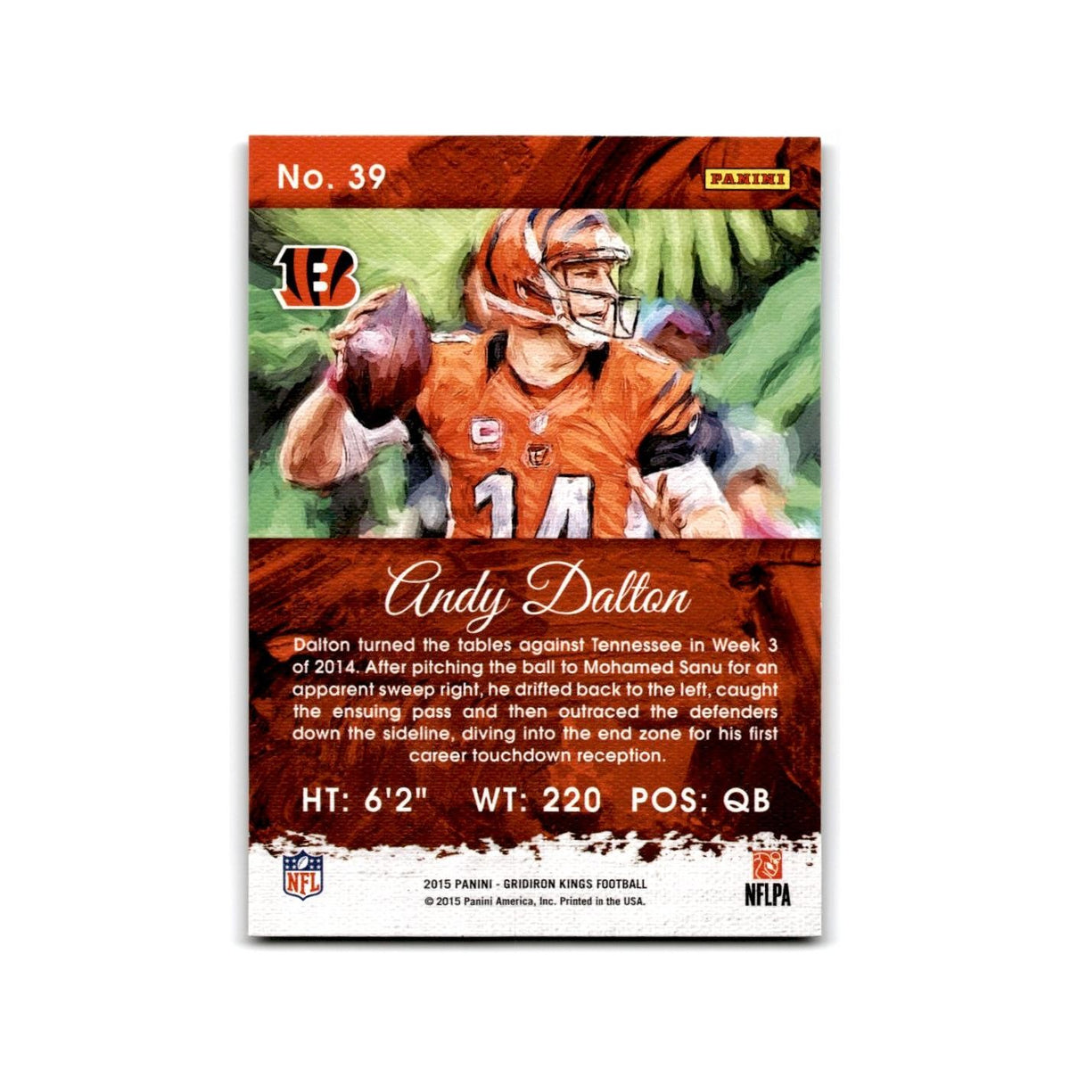 Andy Dalton 2015 Panini Gridiron Kings #39 Cincinnati Bengals Football Card NM