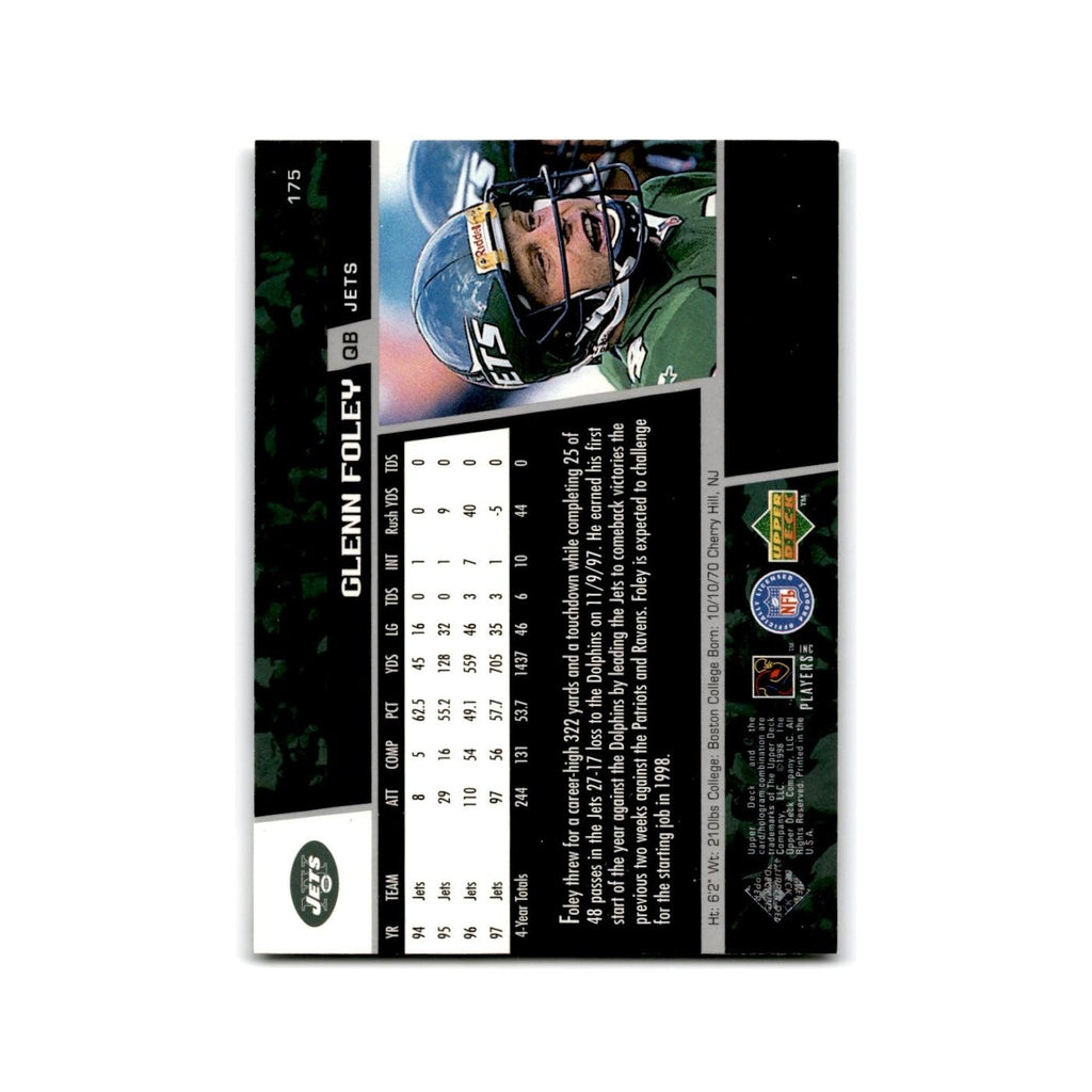 Glenn Foley 1998 Upper Deck Game Day #175 New York Jets Football Card NM