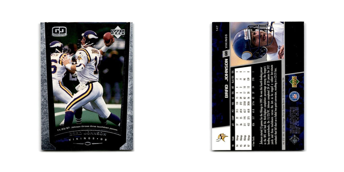 Brad Johnson 1998 Upper Deck #147 Minnesota Vikings Football Card NM