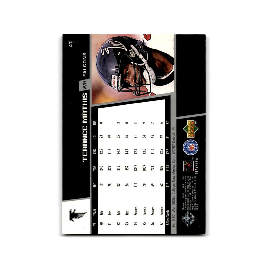 Terance Mathis 1998 Upper Deck #47 Atlanta Falcons Football Card NM