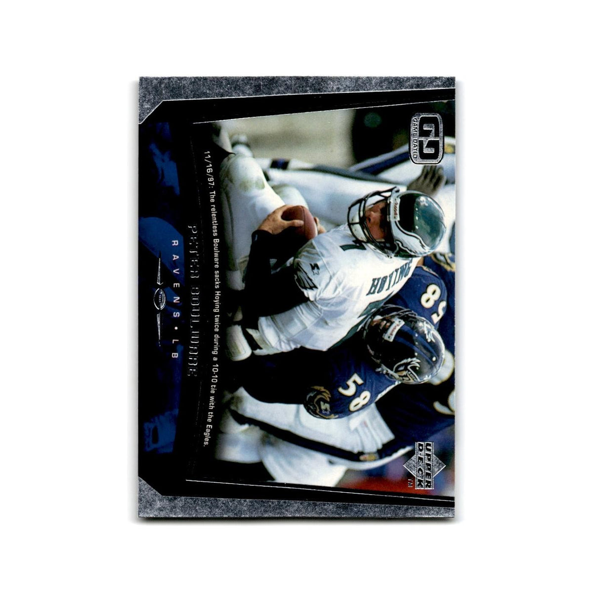 Peter Boulware 1998 Upper Deck Game Day #58 Baltimore Ravens Football Card NM