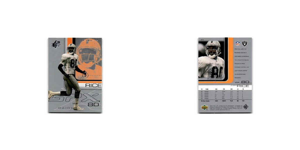Jerry Rice 2001 SPx #65 Oakland Raiders Football Card NM