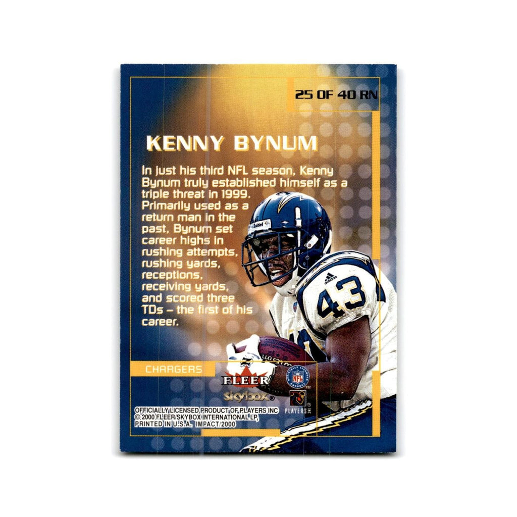 Kenny Bynum 2000 Impact Rewind '99 #25 San Diego Chargers Football Card NM