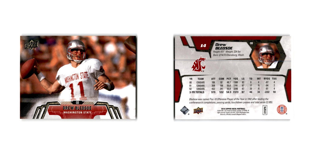 Drew Bledsoe 2014 Upper Deck #14 Washington State Cougars Football Card NM