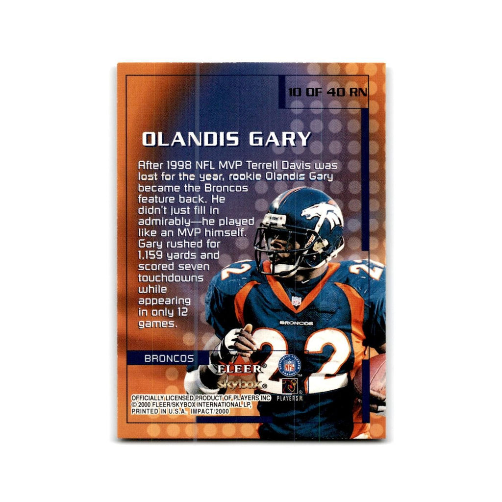 Olandis Gary 2000 Impact Rewind '99 #10 RN Denver Broncos Football Card NM