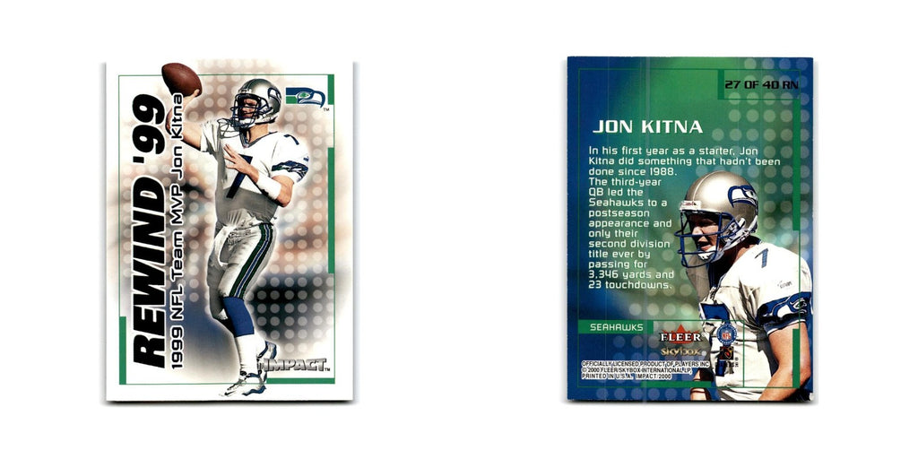 Jon Kitna 2000 Impact Rewind '99 #27 Seattle Seahawks Football Card NM
