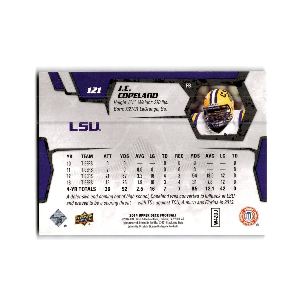 J.C. Copeland Rookie 2014 Upper Deck #121 LSU Tigers Football Card NM