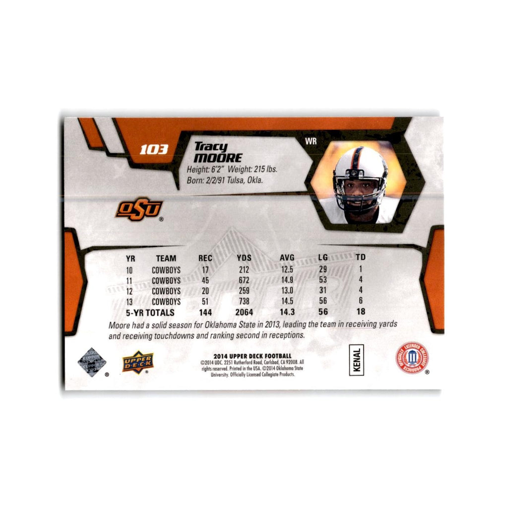 Tracy Moore Rookie 2014 Upper Deck #103 Oklahoma State Cowboys Football Card NM