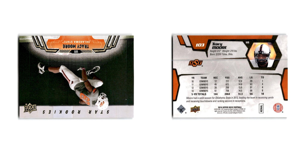Tracy Moore Rookie 2014 Upper Deck #103 Oklahoma State Cowboys Football Card NM