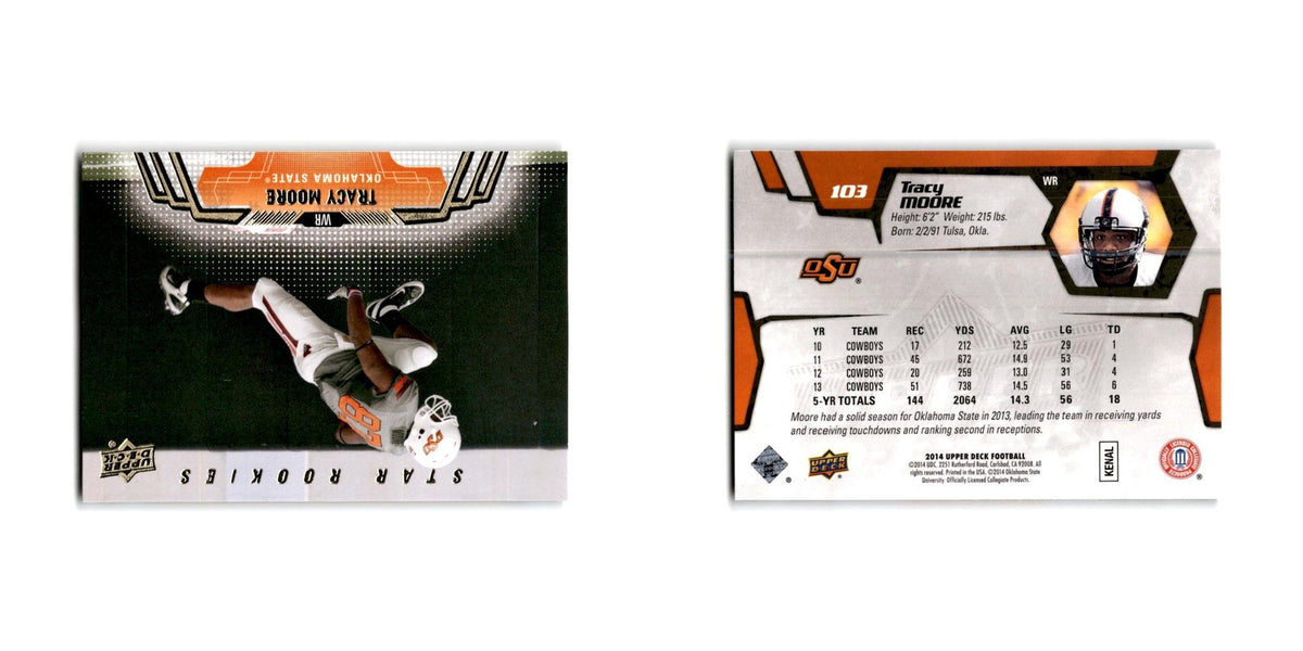 Tracy Moore Rookie 2014 Upper Deck #103 Oklahoma State Cowboys Football Card NM