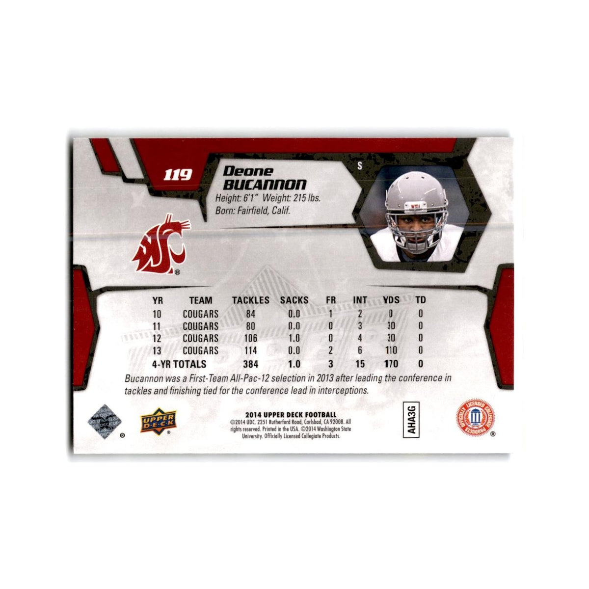 Deone Bucannon Rookie 2014 Upper Deck #119 Washington State Cougars NM