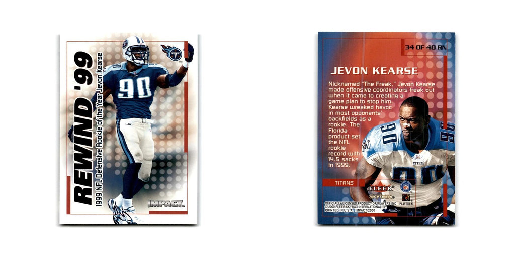 Jevon Kearse 2000 Impact Rewind '99 #34 Tennessee Titans Football Card NM