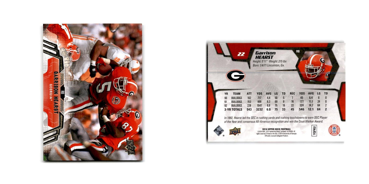 Garrison Hearst 2014 Upper Deck #22 Georgia Bulldogs Football Card NM