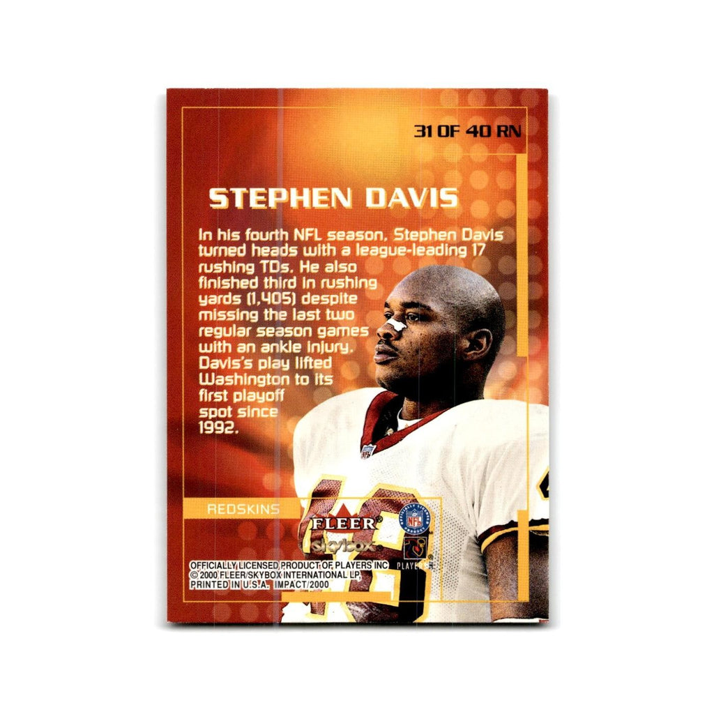 Stephen Davis 2000 Impact Rewind '99 #31 Washington Redskins Football Card NM
