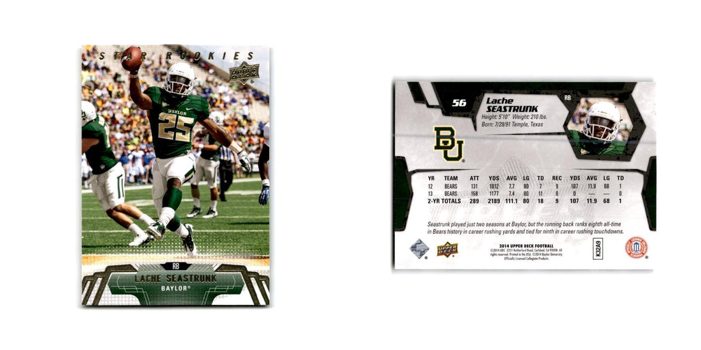 Lache Seastrunk Rookie 2014 Upper Deck #56 Baylor Bears Football Card NM