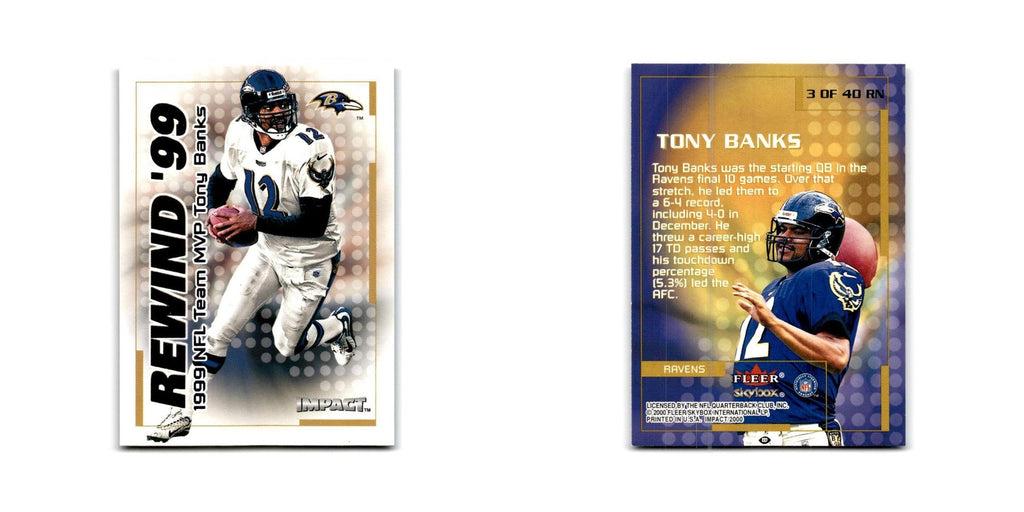 Tony Banks 2000 Impact Rewind '99 #3 Baltimore Ravens Football Card NM