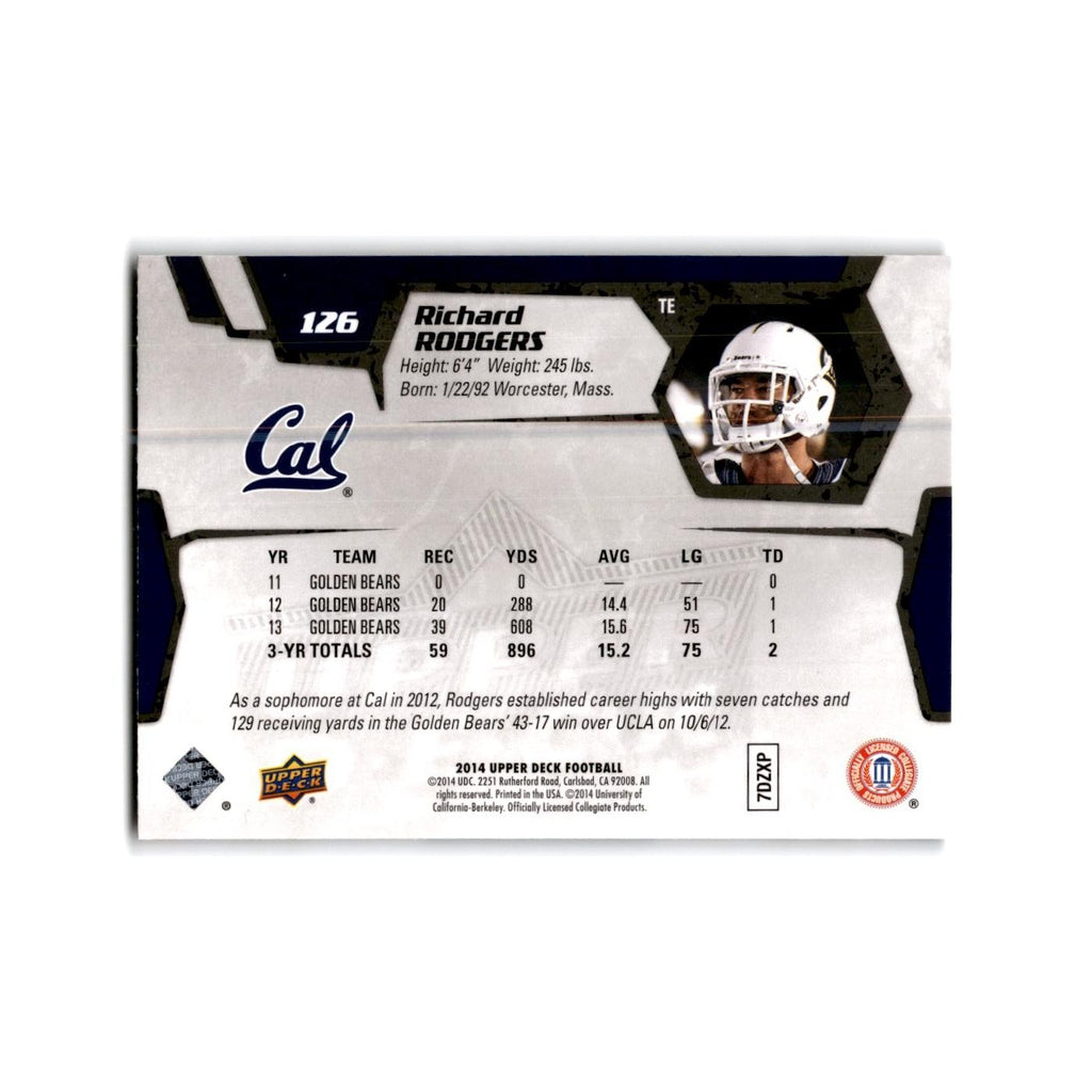 Richard Rodgers Rookie 2014 Upper Deck #126 California Golden Bears NM