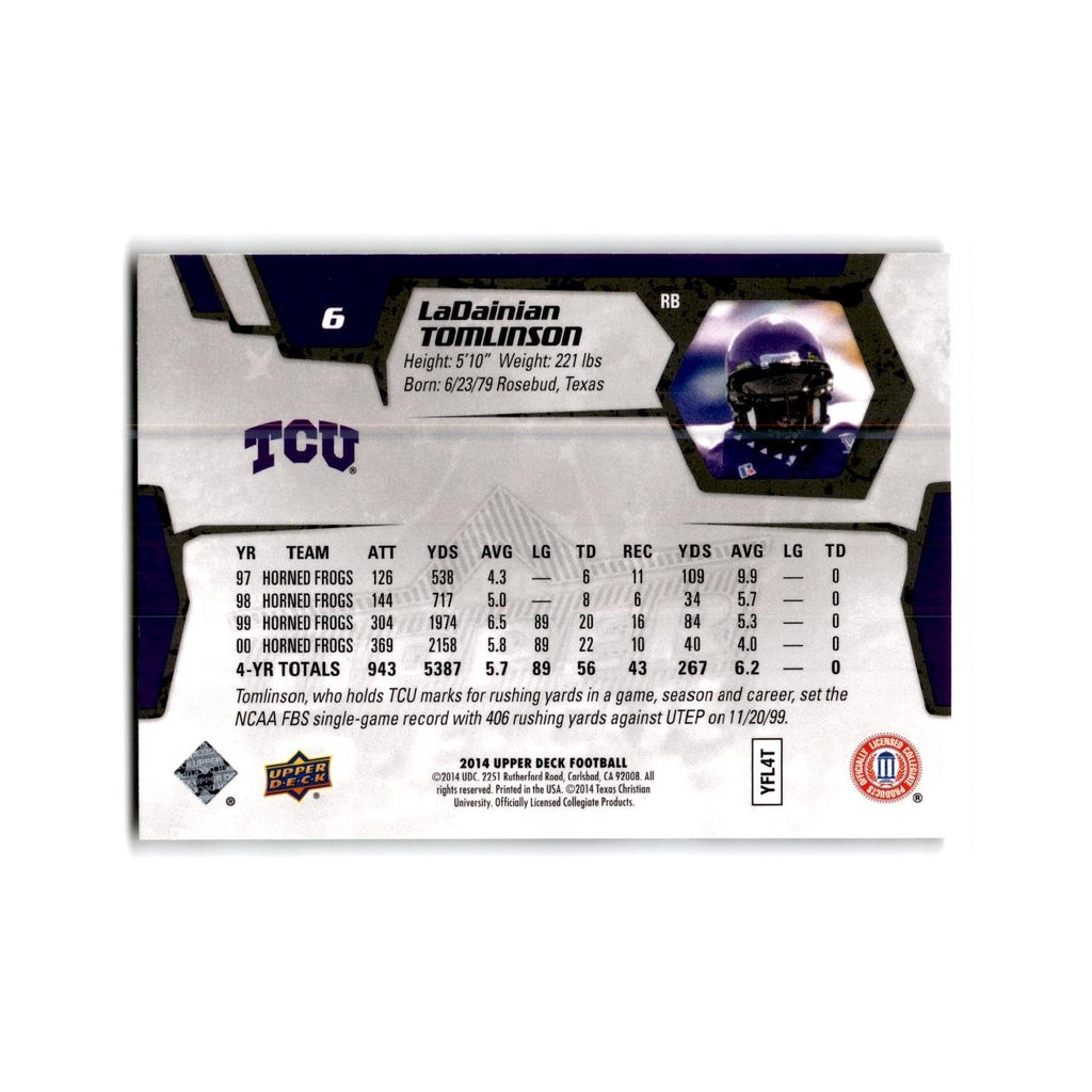 LaDainian Tomlinson 2014 Upper Deck #6 TCU Horned Frogs Football Card NM