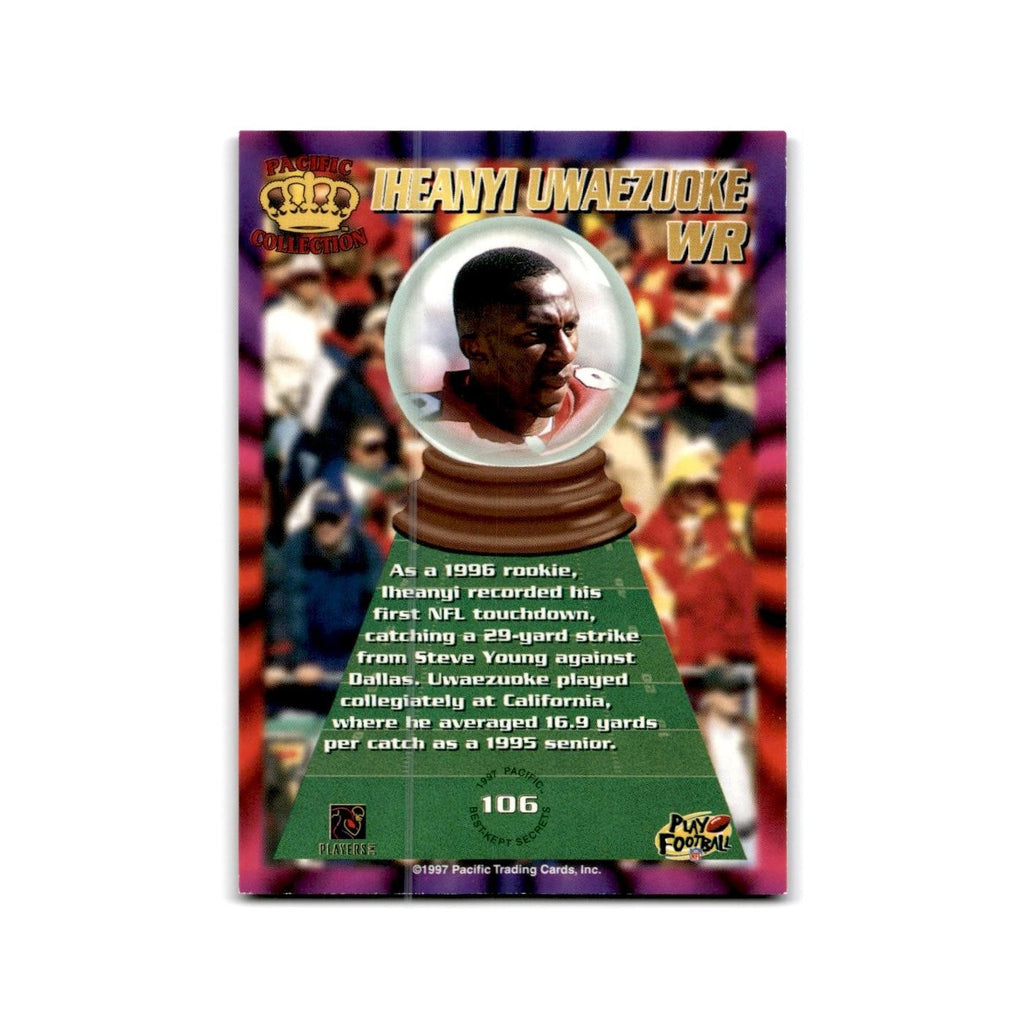 Iheanyi Uwaezuoke 1997 Pacific #106 San Francisco 49ers Football Card NM