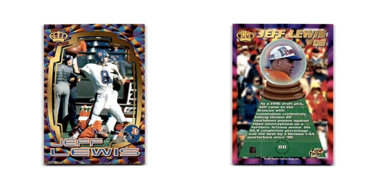 Jeff Lewis 1997 Pacific #88 Denver Broncos Football Card NM