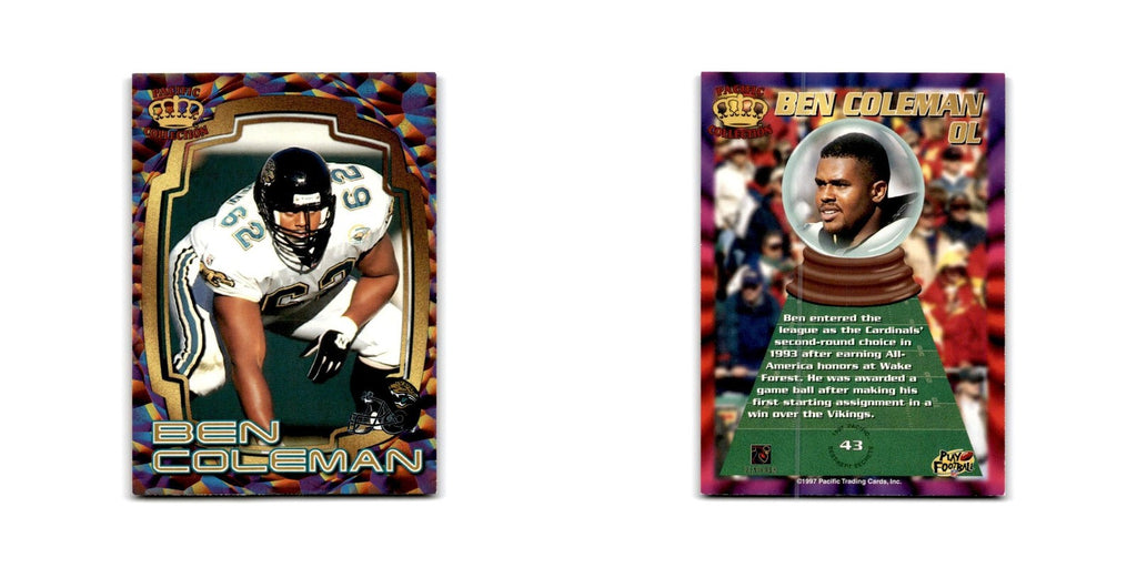 Ben Coleman 1997 Pacific #43 Jacksonville Jaguars Football Card NM