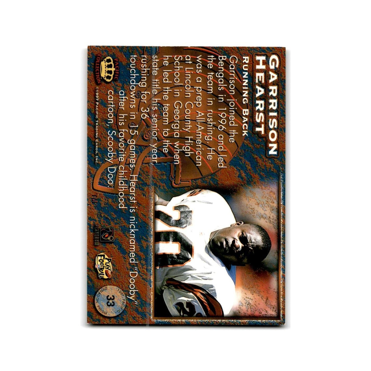 Garrison Hearst 1997 Pacific #33 Cincinnati Bengals Football Card NM