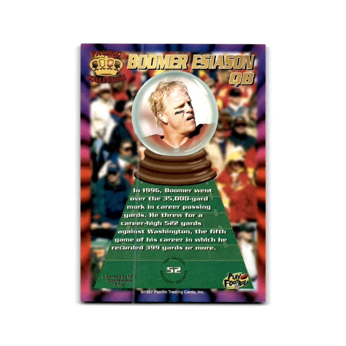 Boomer Esiason 1997 Pacific #52 Cincinnati Bengals Football Card NM
