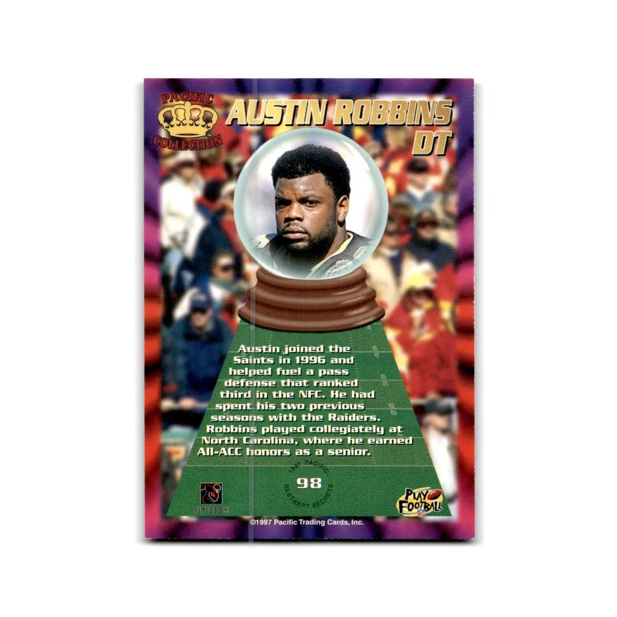 Austin Robbins 1997 Pacific #98 New Orleans Saints Football Card NM