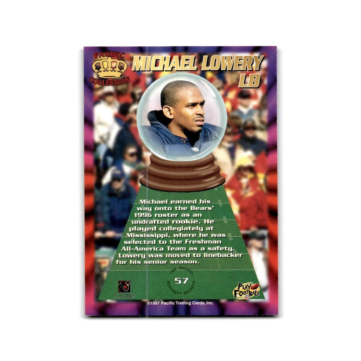 Michael Lowery 1997 Pacific #57 Chicago Bears Football Card NM