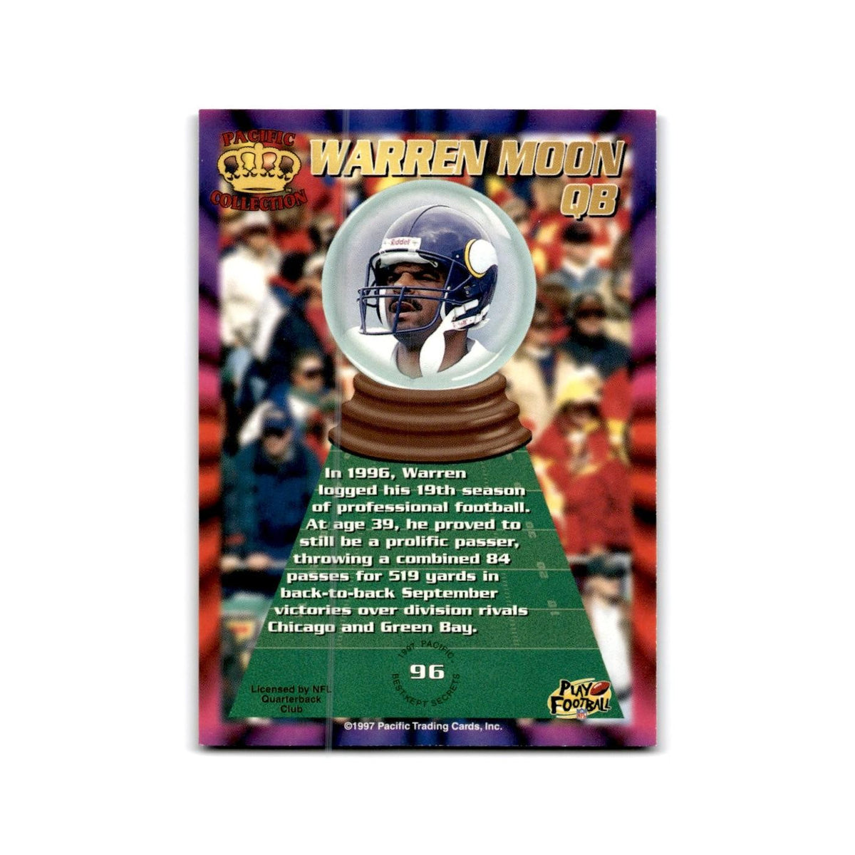 Warren Moon 1997 Pacific #96 Minnesota Vikings Football Card NM