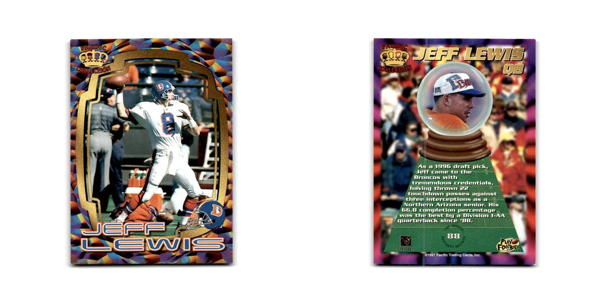 Jeff Lewis 1997 Pacific #88 Denver Broncos Football Card NM