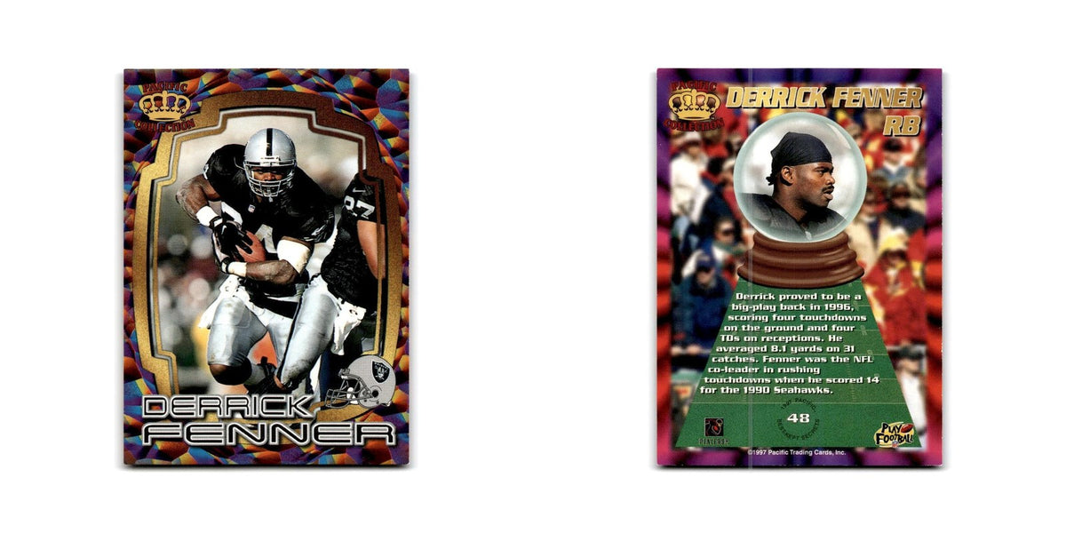 Derrick Fenner 1997 Pacific #48 Oakland Raiders Football Card NM