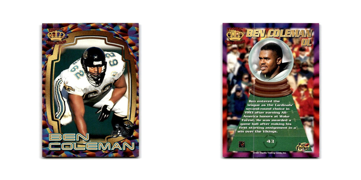 Ben Coleman 1997 Pacific #43 Jacksonville Jaguars Football Card NM