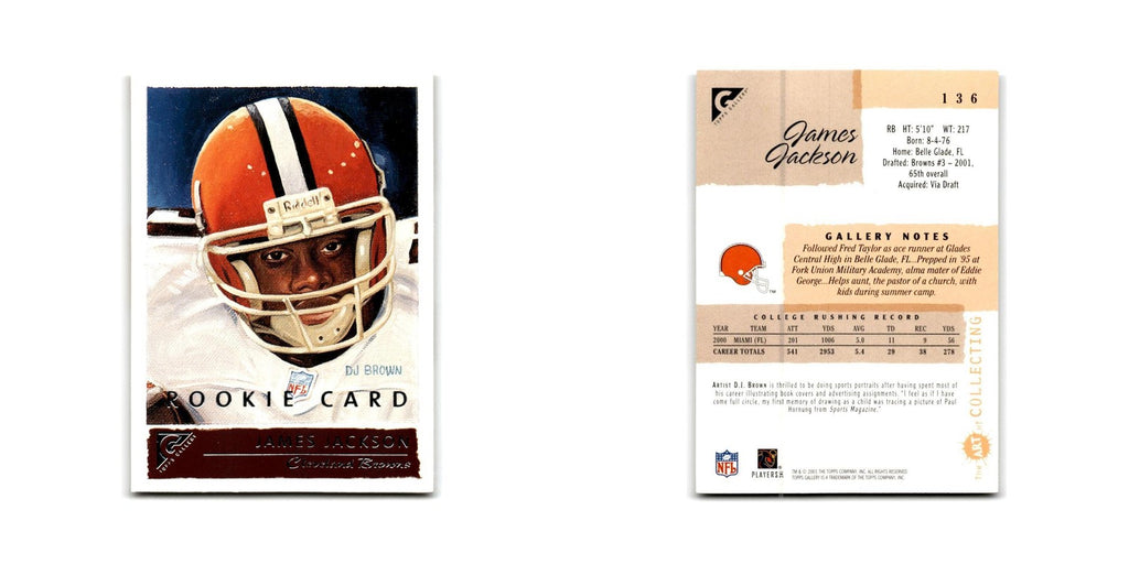 James Jackson Rookie 2001 Topps Gallery #136 Cleveland Browns Football Card NM
