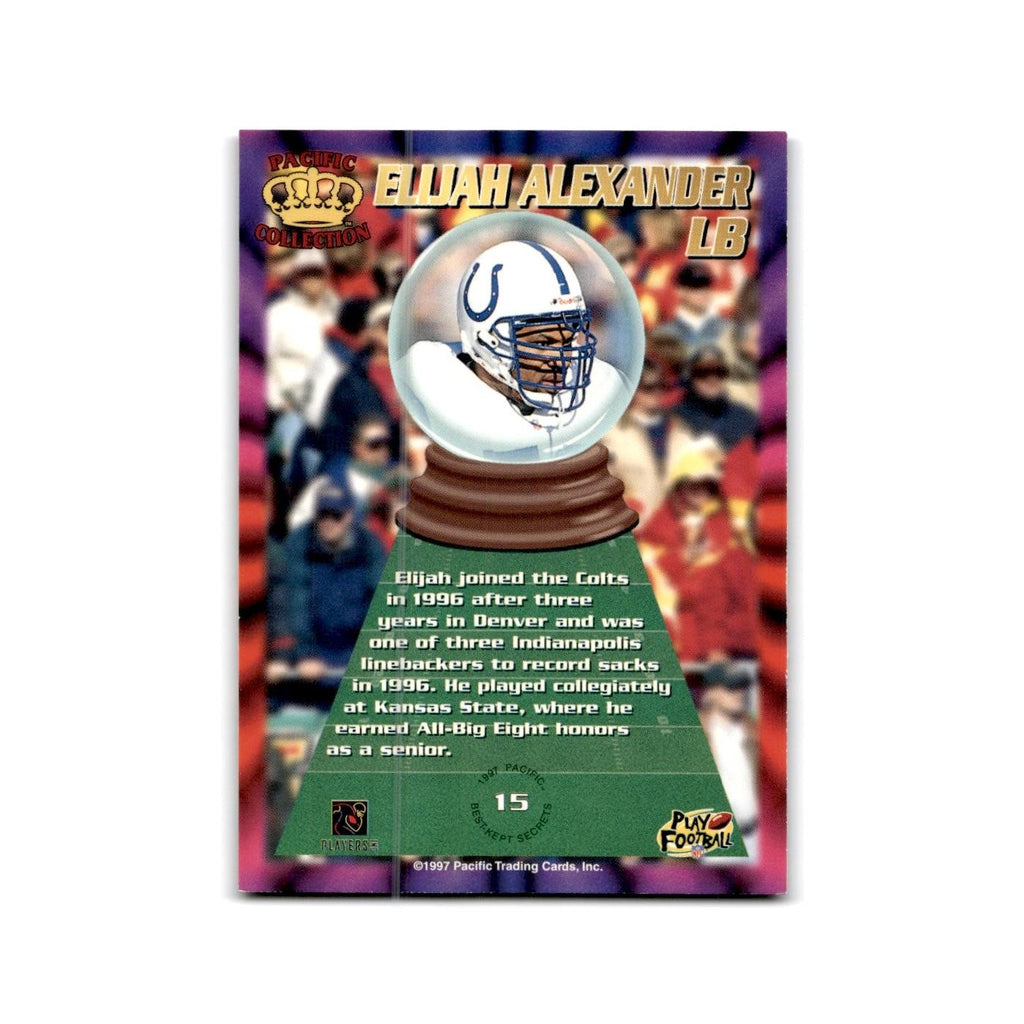Elijah Alexander 1997 Pacific #15 Indianapolis Colts Football Card NM