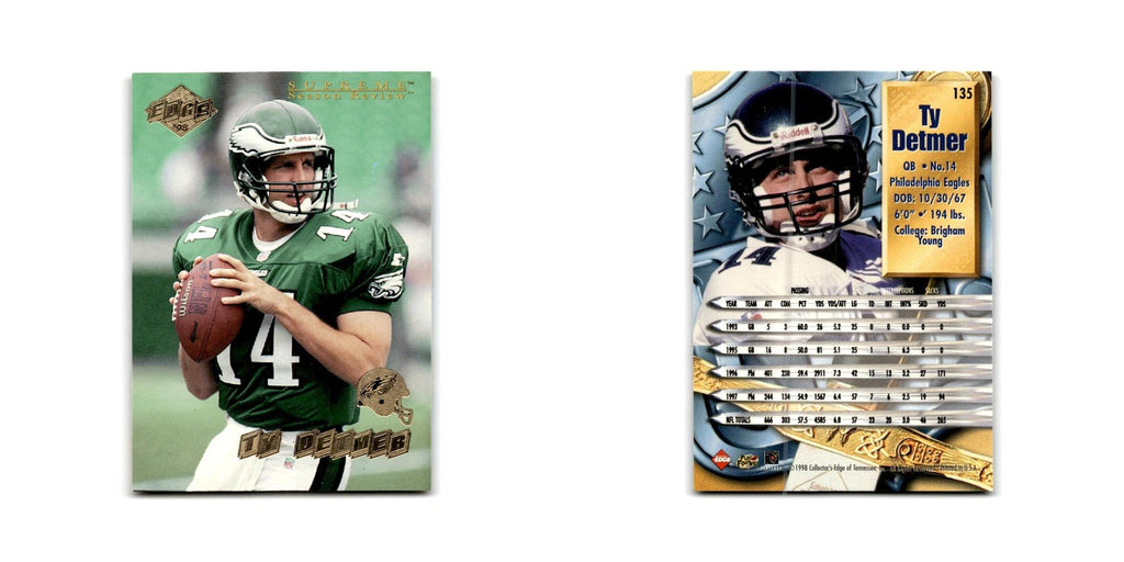 Ty Detmer 1998 Collector's Edge Supreme Season Review #135 Eagles NM