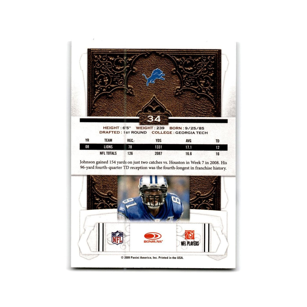 Calvin Johnson 2009 Donruss Classics #34 Detroit Lions Football Card NM
