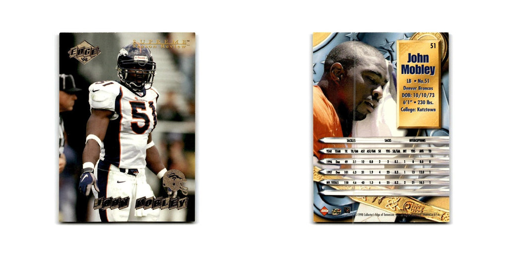 John Mobley 1998 Collector's Edge Supreme Season Review #51 Denver Broncos NM