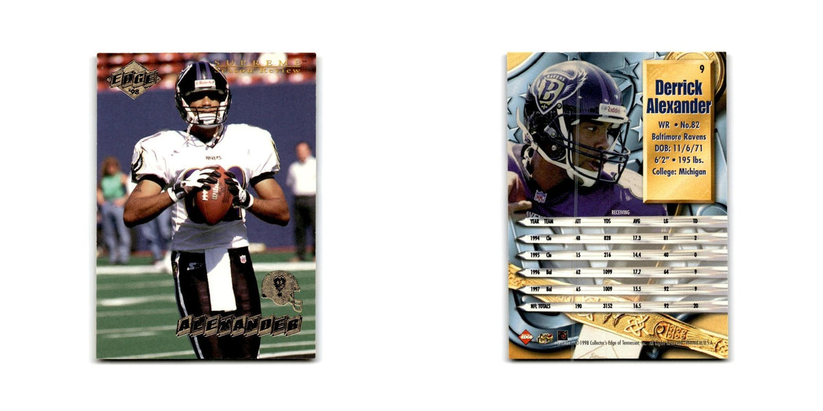 Derrick Alexander 1998 Collector's Edge Supreme Season Review #9 Ravens NM
