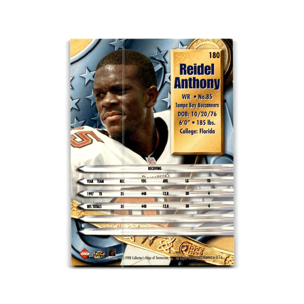 Reidel Anthony 1998 Collector's Edge Supreme Season Review #180 Buccaneers NM