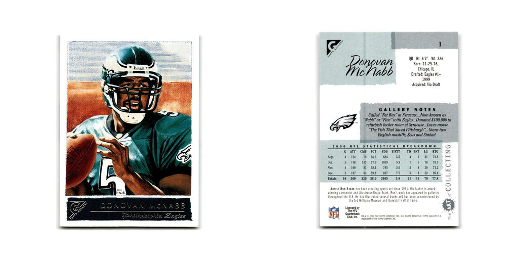 Donovan McNabb 2001 Topps Gallery #1 Philadelphia Eagles Football Card NM