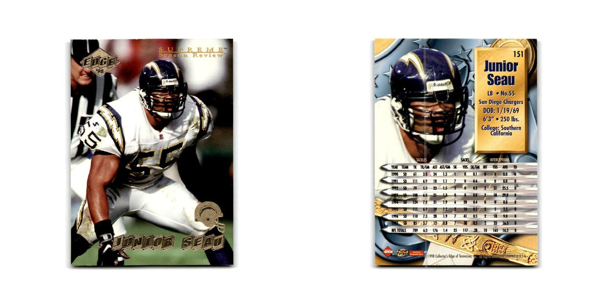 Junior Seau 1998 Collector's Edge Supreme Season Review #151 NM