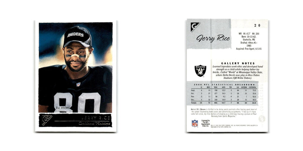Jerry Rice 2001 Topps Gallery #20 Oakland Raiders Football Card NM