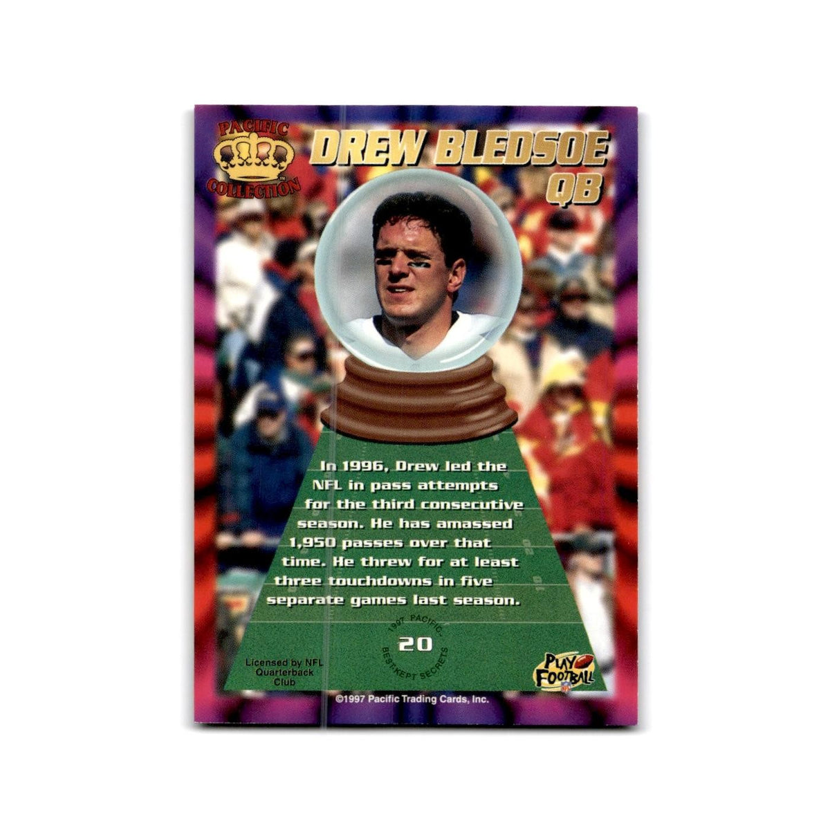 Drew Bledsoe 1997 Pacific #20 New England Patriots Football Card NM