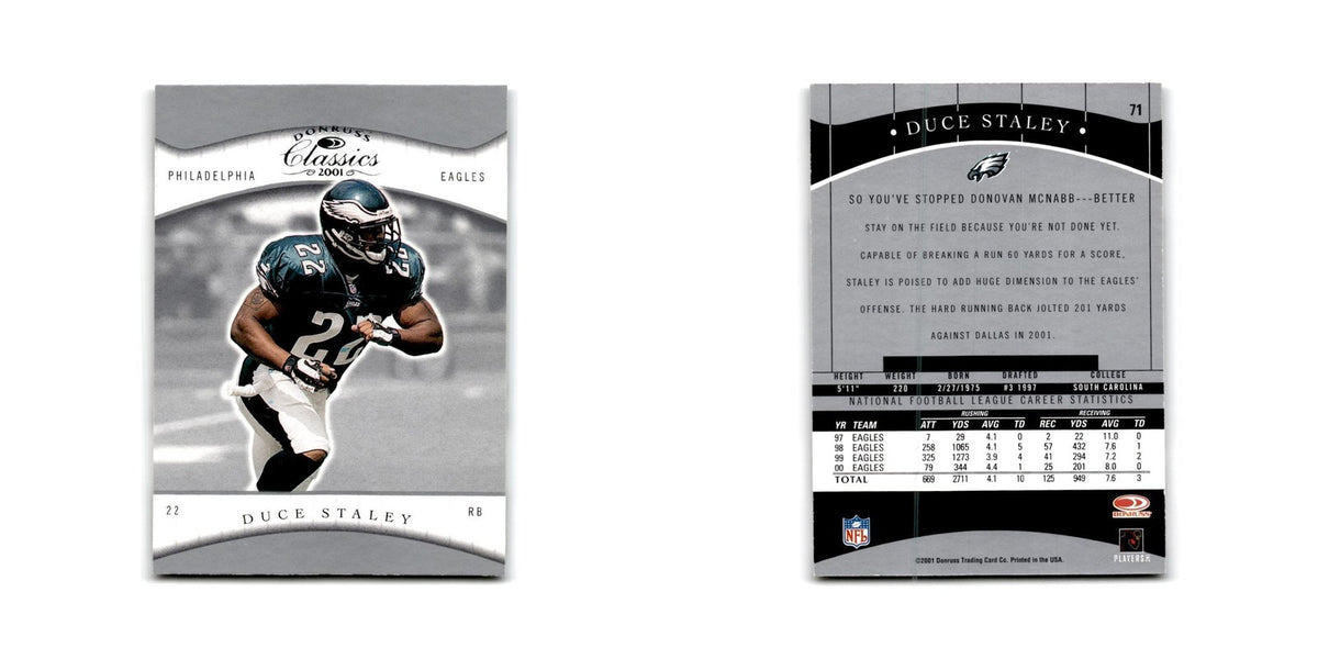 Duce Staley 2001 Donruss Classics #71 Philadelphia Eagles Football Card NM