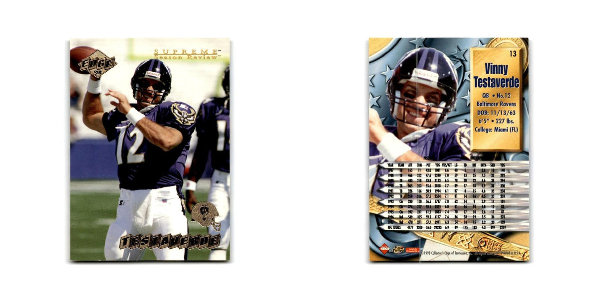 Vinny Testaverde 1998 Collector's Edge Supreme Season Review #13 Ravens NM