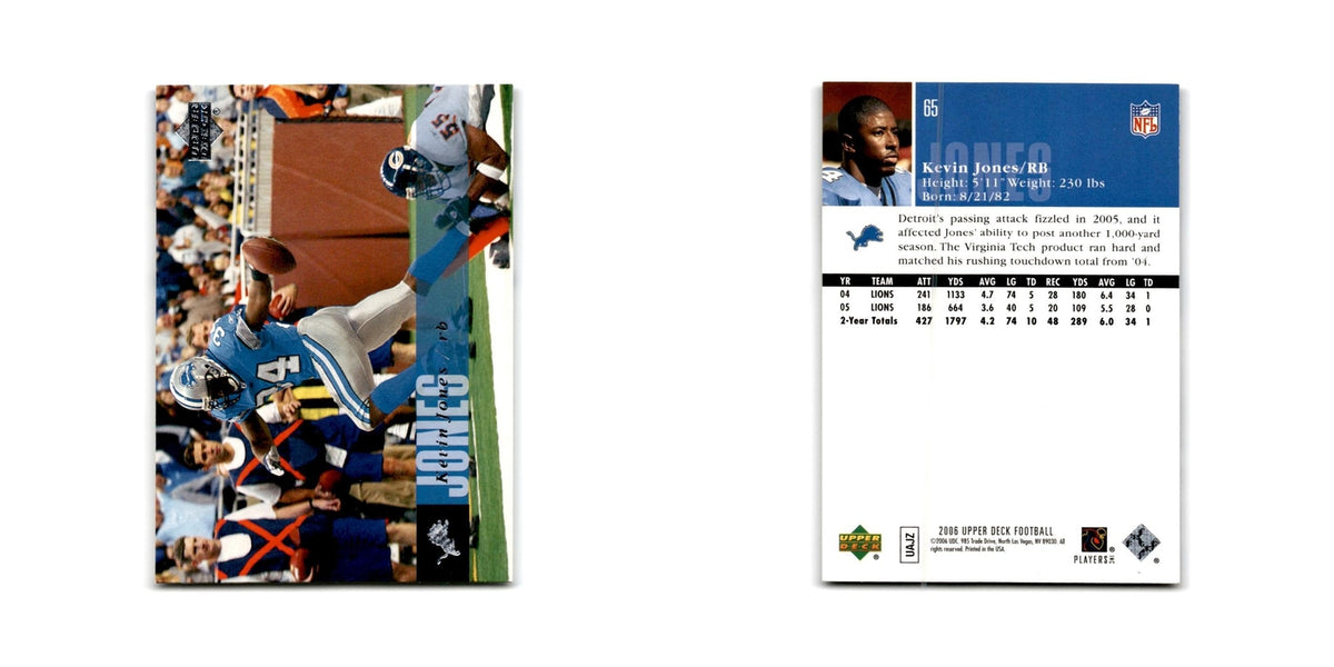 Kevin Jones 2006 Upper Deck #65 Detroit Lions Football Card NM