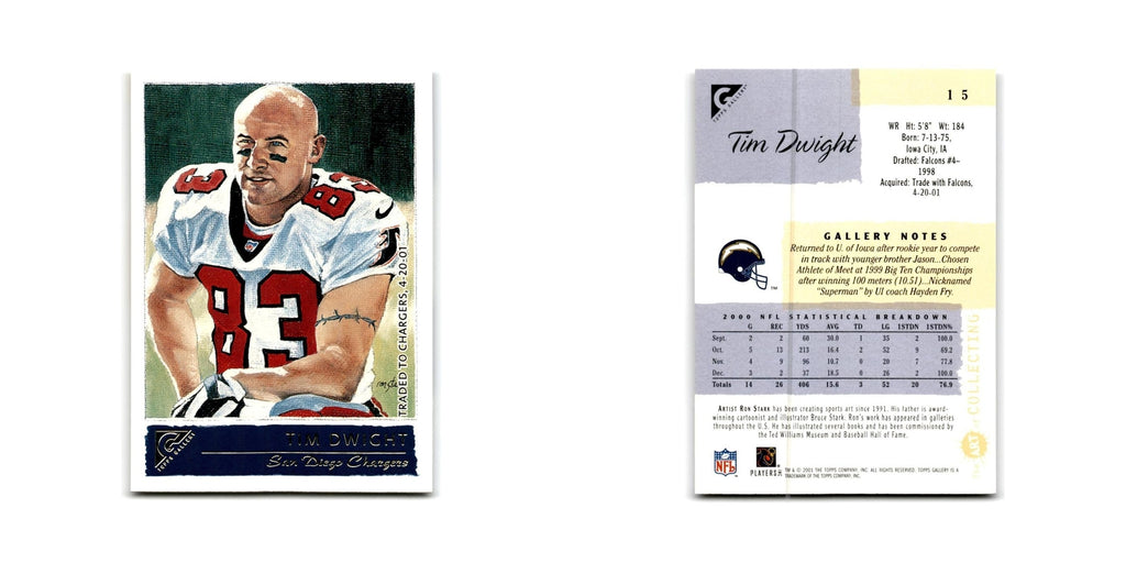 Tim Dwight 2001 Topps Gallery #15 San Diego Chargers Football Card NM